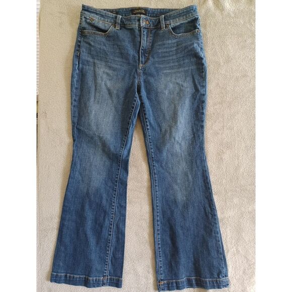 Talbots Denim - Talbots Jeans Sz 12 Flare Bootcut Wide Leg Flawless Five Pocket Blue Western